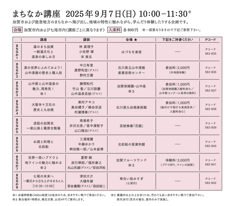 エンジン01 in 加賀温泉】講座プログラム発表、チケット発売のお知らせ